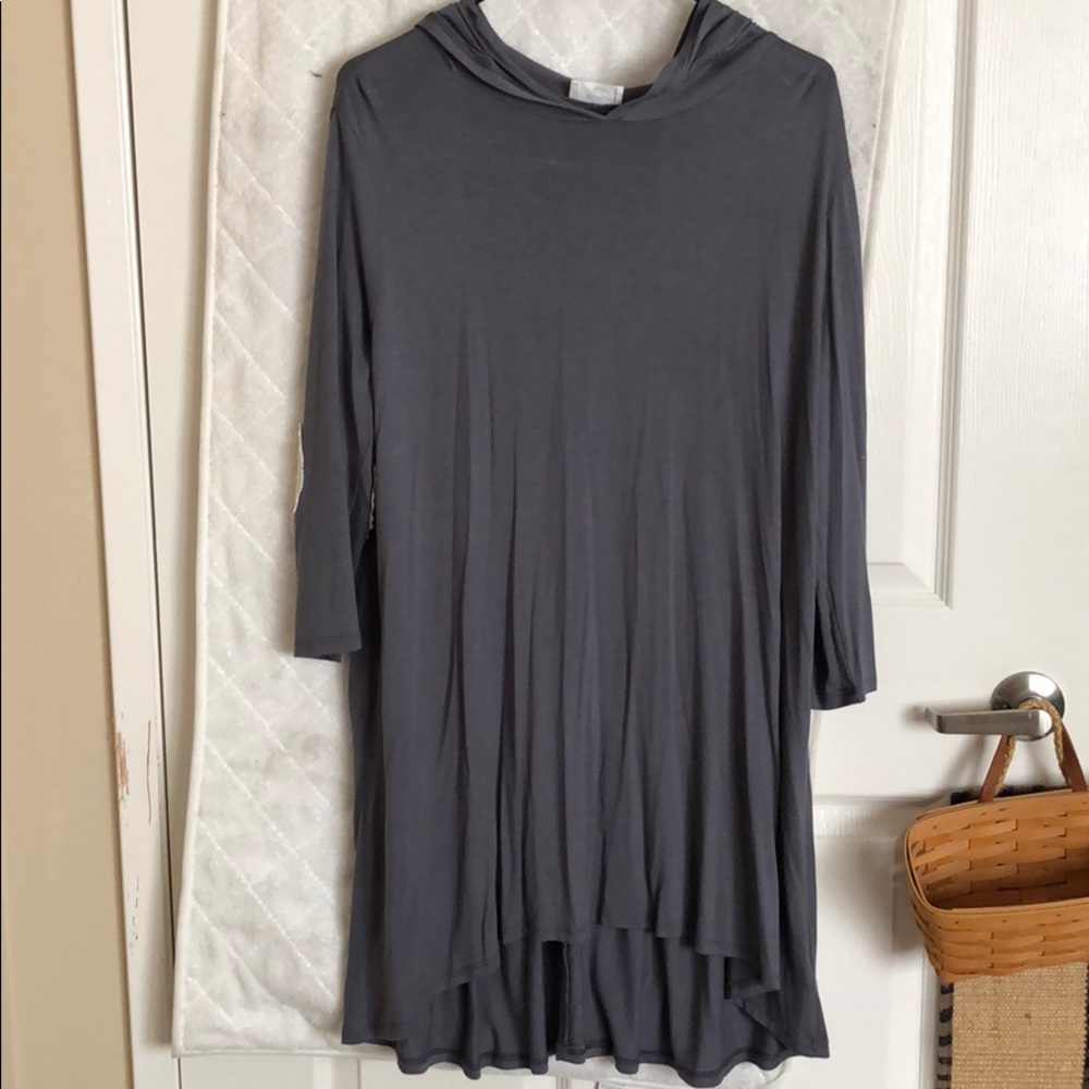 Fantastic Fawn Gray Dress with Lace Elbow Patches